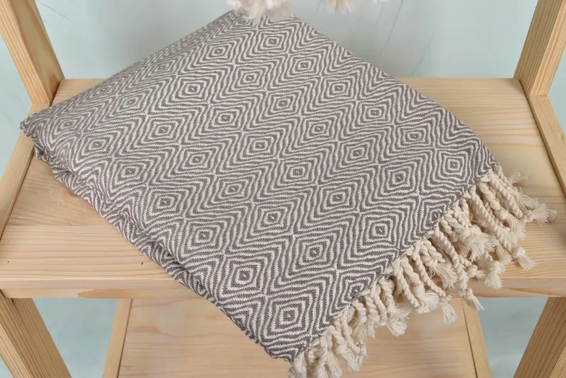 70x40 Cotton Zigzag Diamond Towel, Wedding Towel, Lightweight towel, Quick-dry peshtemal, Bachelorette Party Gifts, Home Gift, Personalized Gifts - 5