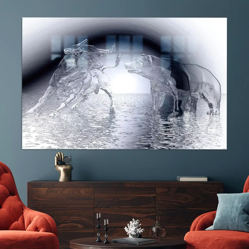 Zarif Baskılı Cam: Ofis ve Ev için Modern Soyut Tasarım