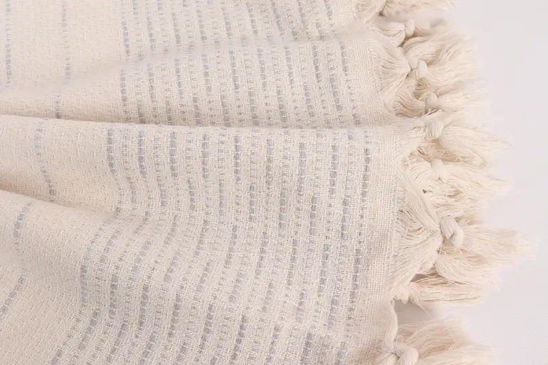 Throw Blanket, Wedding Hand Made Gift, Boho Throw Blankets, Turkish Cotton Blanket, 98x92 Cotton Striped Design Towel, Woven Blanket, Handmade Gift - 8