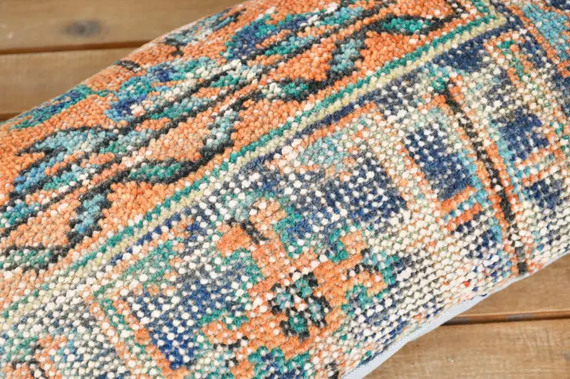 Boho Pillow, Vintage Kilim Throw Pillow, Decorative Cushion Cover, 12x24 Blue Cushion, Toss Cushion Cover, Cushion Cover, Kilim Pillow Cover - 3