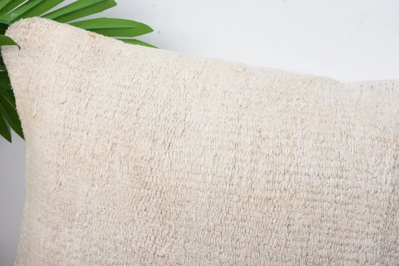 Cushion, Turkish Pillow, Kilim Pillow, Sofa Cushion Cover, Seat Pillow Case, Boho Throw Pillow, Throw Kilim Pillow, 12x20 Beige Pillow Case - 2