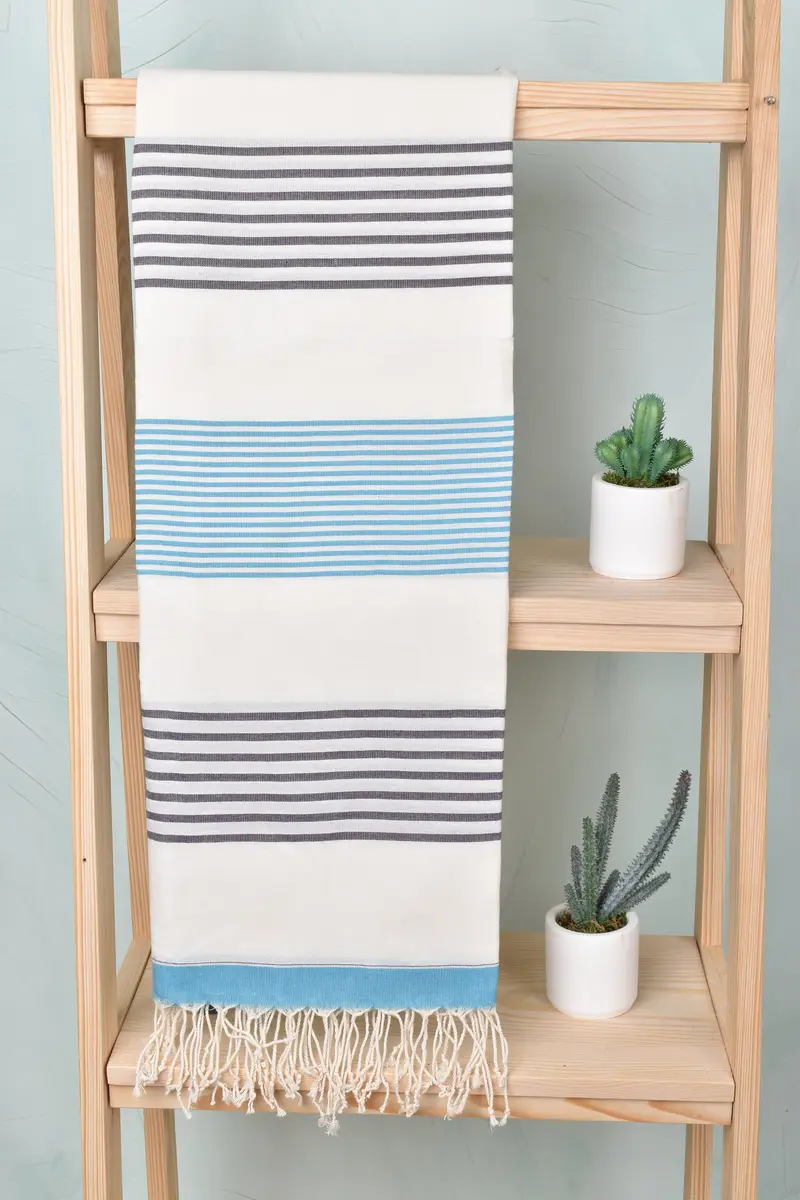 Turkish beach towel, 70x40 Cotton Striped Towel, Turkish Bath Towel Set, Beach Towel Gift, Turkish Bath Towel USA, Gift For Him, Personalize Gift - 8