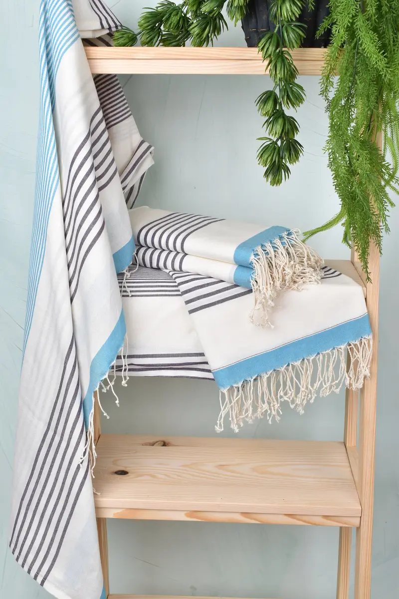 Turkish beach towel, 70x40 Cotton Striped Towel, Turkish Bath Towel Set, Beach Towel Gift, Turkish Bath Towel USA, Gift For Him, Personalize Gift - 6