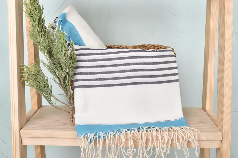 Turkish beach towel, 70x40 Cotton Striped Towel, Turkish Bath Towel Set, Beach Towel Gift, Turkish Bath Towel USA, Gift For Him, Personalize Gift - 4