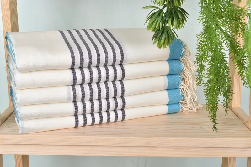 Turkish beach towel, 70x40 Cotton Striped Towel, Turkish Bath Towel Set, Beach Towel Gift, Turkish Bath Towel USA, Gift For Him, Personalize Gift - 2