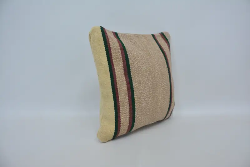 Indoor Cushion Cover, 16x16 Beige Cushion Cover, Boho Pillow Sham Cover, Cushion, Couch Cushion Cover, Throw Kilim Pillow, Pillow for Sofa - 3
