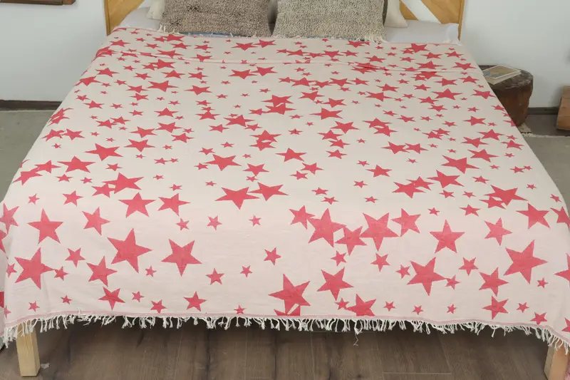 Valentines Day Gift Idea, Wedding Favors, Beach Bachelorette Party Decorations, 92x80 Cotton Star Design Towel, Throw Blanket, Bridal Shower Gift - 8