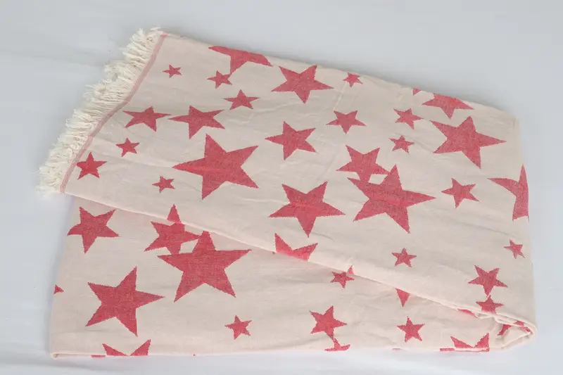 Valentines Day Gift Idea, Wedding Favors, Beach Bachelorette Party Decorations, 92x80 Cotton Star Design Towel, Throw Blanket, Bridal Shower Gift - 6