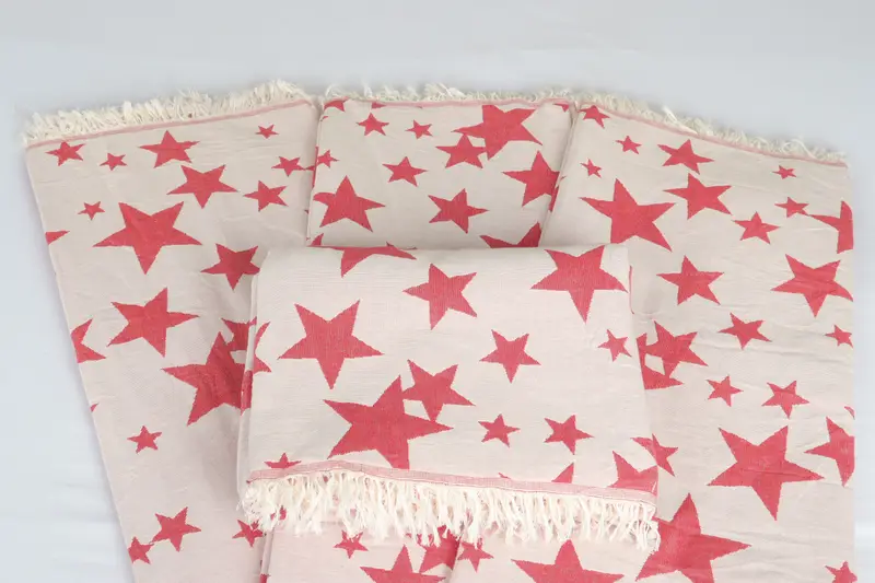 Valentines Day Gift Idea, Wedding Favors, Beach Bachelorette Party Decorations, 92x80 Cotton Star Design Towel, Throw Blanket, Bridal Shower Gift - 5
