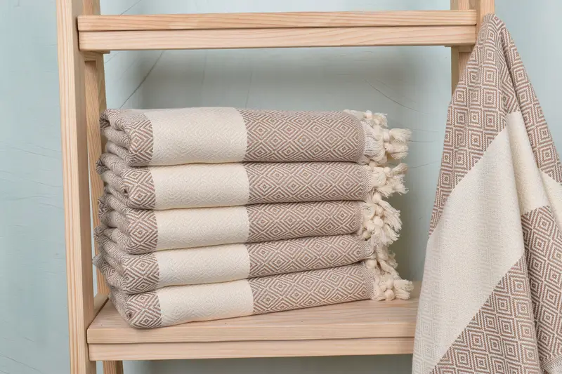 Turkish Towel Beach Personalized Brown Cotton Towel, 40x71 Inches
