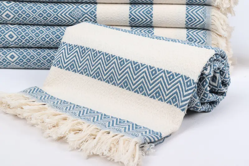 Christmas Favors, Turkish Towel USA, Thin and lightweight Turkish peshtemal, Wedding Gift, 70x40 Cotton Diamond Towel, Holiday Towel, Summer Gift - 4