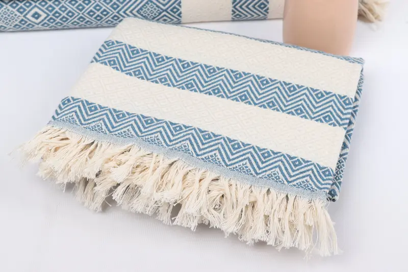 Christmas Favors, Turkish Towel USA, Thin and lightweight Turkish peshtemal, Wedding Gift, 70x40 Cotton Diamond Towel, Holiday Towel, Summer Gift - 5