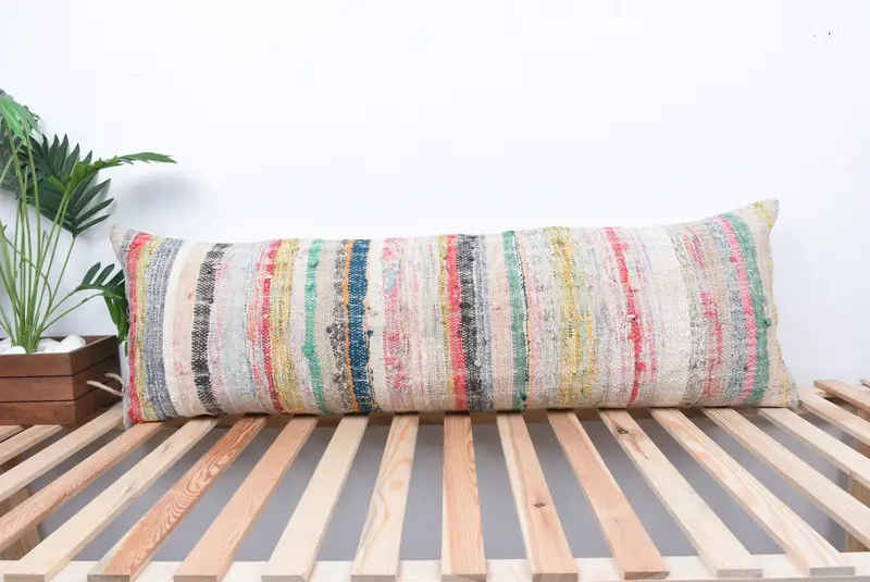 Antique Pillows, Interior Designer Pillow, Handmade Kilim Cushion, Ethnic Throw Cushion Case, 16x48 Green Pillow Case, Pillow Case - 1