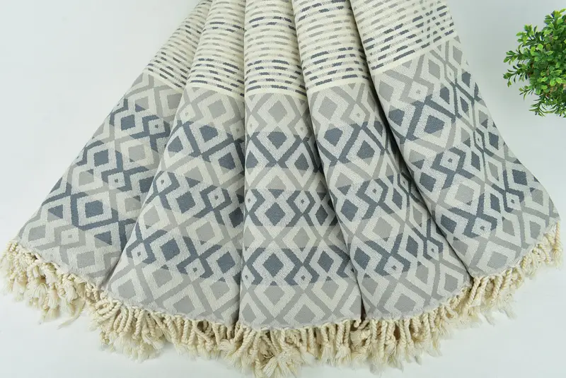 Turkish Towel Beach Towel, Peshtemal Towel, Personalized Turkish Towel, Gift For Boyfriend, 70x40 Cotton Diamond Towel, Cotton towel, Handmade Gift - 5