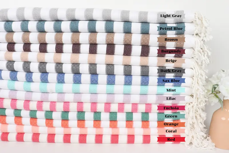 Bath towel, Yoga Towel, Florida Bachelorette Party Favors, Quick-dry peshtemal, Bride Gift, 70x36 Cotton Striped Towel, Monogram Beach Towel - 1