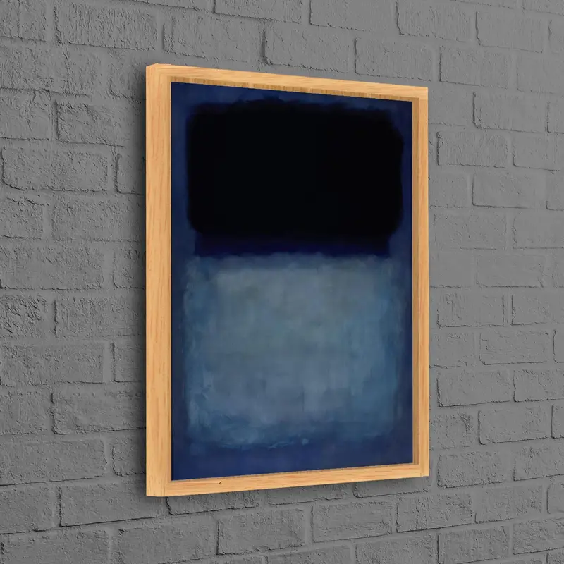 トレンディなロスコ ブルー & ブラック ミニマル キャンバス プリント