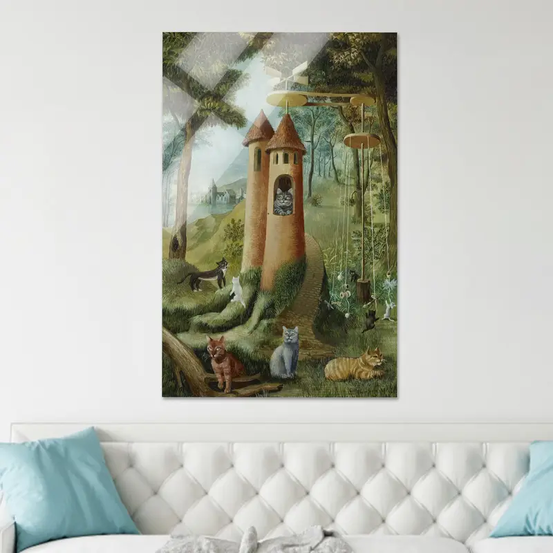 Modern Soyut Kedi Kanvası: Alanınızı Kedi Sanatıyla Yükseltin