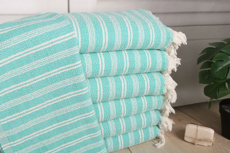 Flat Tea Towel Benetton Green Cotton 32x18 Inches, Personalized