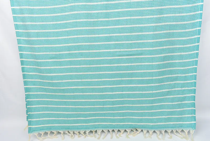 Turkish beach towel, Travel towel, Luxury Turkish beach towel with fringe, 70x40 Cotton Striped Towel, Embroidered Towel, Christmas Favors - 8