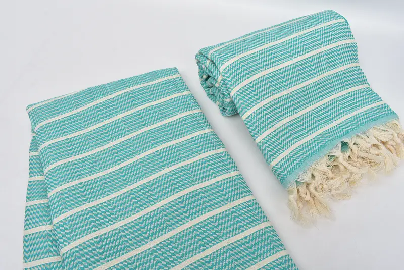 Turkish beach towel, Travel towel, Luxury Turkish beach towel with fringe, 70x40 Cotton Striped Towel, Embroidered Towel, Christmas Favors - 7