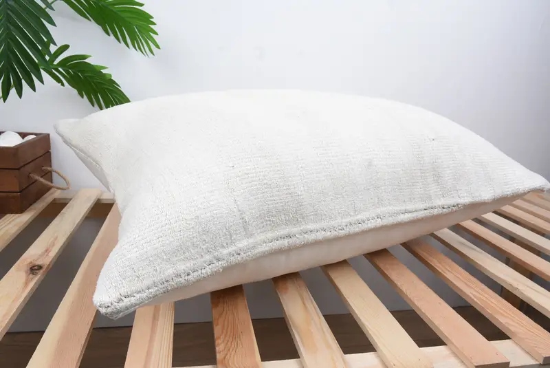 Kilim Pillow, Pillow Sham, Wool Kilim Pillow Cushion Case, Throw Kilim Pillow, 20x28 White Cushion Cover, Ethnical Kilim Rug Pillow - 6