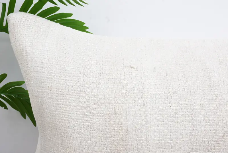Kilim Pillow, Pillow Sham, Wool Kilim Pillow Cushion Case, Throw Kilim Pillow, 20x28 White Cushion Cover, Ethnical Kilim Rug Pillow - 2
