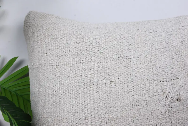 Cushion Case, Throw Kilim Pillow, Living Room Throw Pillow Sham, Kilim Pillow, Boho Pillow Sham Cover, 16x16 White Pillow Case - 2