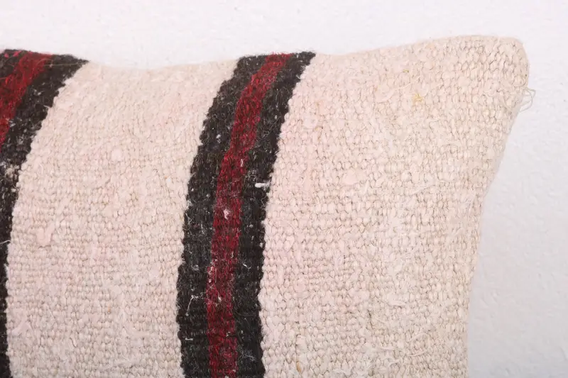 Kilim Cushion Sham, Throw Kilim Pillow, Ethnical Kilim Rug Pillow, Ethnic Pillow Cover Pillow Sham, Pillow Cover, 12x20 White Pillow Cover - 5