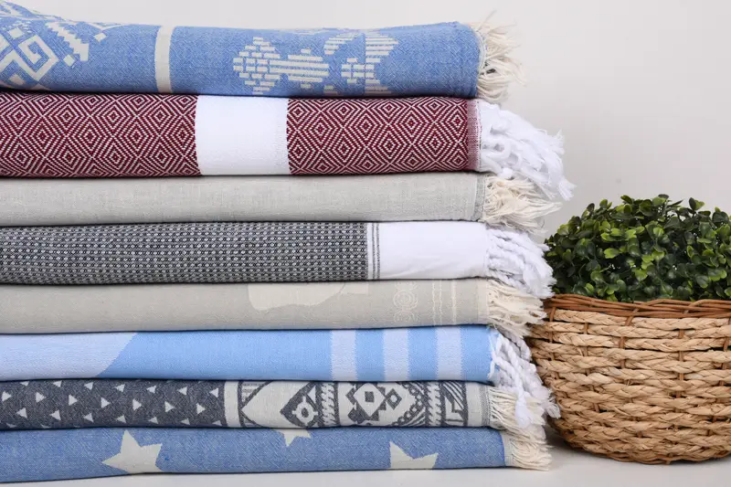 Turkish Towel Beach, Luxury Turkish beach towel with fringe, Wedding For Favor, Monogram Turkish Towel, Peshtemal Towel, 70x40 Cotton Set of 8 Towel - 2