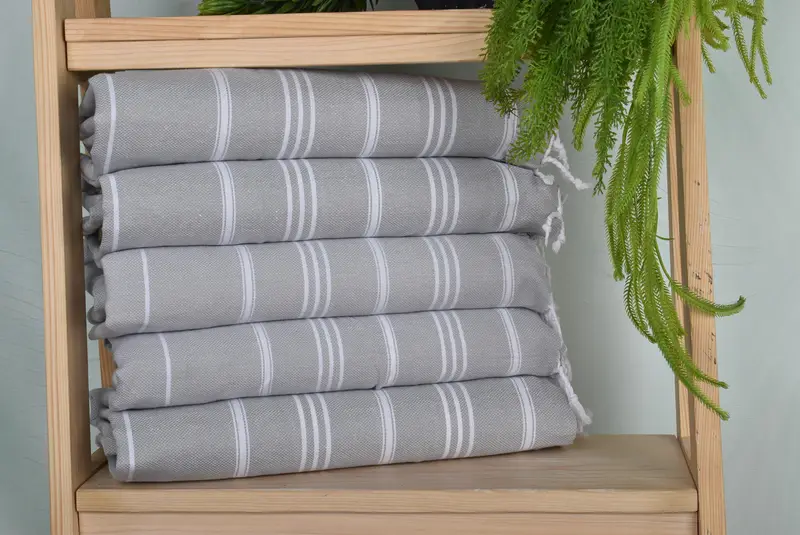 40x24 Cotton Striped Towel, Personalized Dish Towel, Monogram Hand Towel, Personalized Wedding Gift For Couple, Best Wedding Gift, Turkish Tea Towel - 1