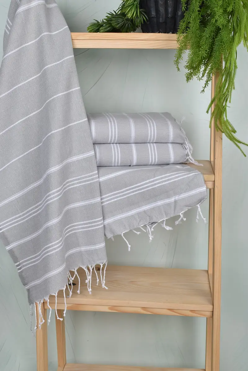 40x24 Cotton Striped Towel, Personalized Dish Towel, Monogram Hand Towel, Personalized Wedding Gift For Couple, Best Wedding Gift, Turkish Tea Towel - 6