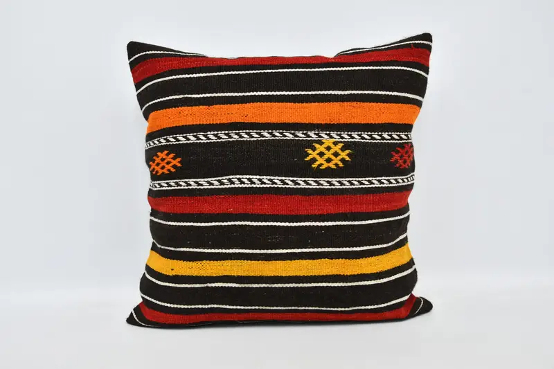 Gift Pillow, Outdoor Pillow Cover, 32x32 Brown Pillow Case, Cushion, Yoga Cushion, Kilim Pillow Cover, Turkish Pillow, Garden Cushion - 1