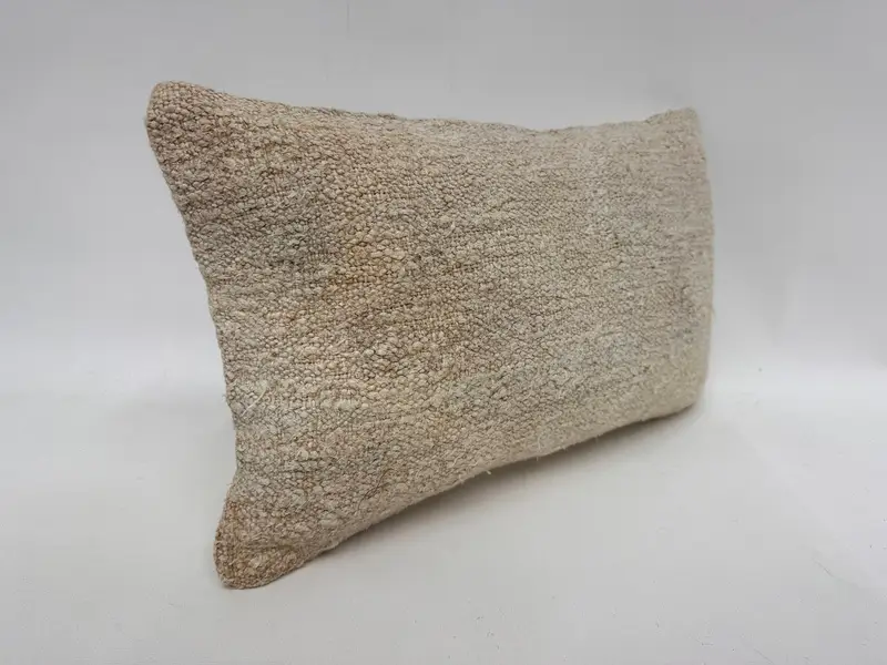 Cushion, Vintage Pillow, 12x20 White Cushion Cover, Turkish Pillow, Patio Pillow Case, Chair Pillow, Patio Cushion Case, Kilim Pillow Cover - 3