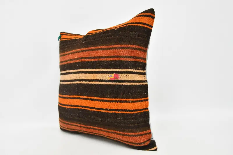 20x20 Brown Cushion Cover, Pillow for Couch, Bohemian Cushion Cushion Case, Vintage Kilim Pillow, Pillow Case, Gift Pillow - 4