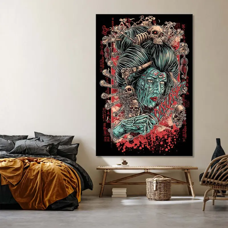 Horror Wall Art, Woman Wall Decor, Canvas Wall Art, Man Cave Decor, Bedroom Wall Decor, Home Decor, Living Room Decor, Abstract Wall Art, - 1