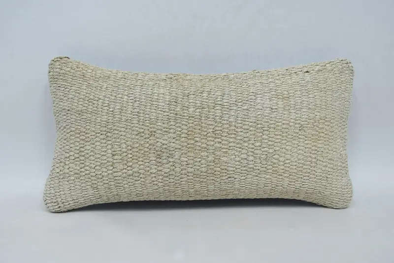 Vintage Striped Beige Pillow Sham, Rectangle Gift 8x16 inch Pillow Cover - 1