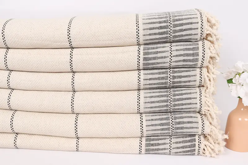 104x96 Cotton Striped Towel, Turkish Blanket Queen, Bachelorette Party Favors, Beach Blanket, Tablecloth, Aesthetic Blanket, Bridal Shower Gift - 3