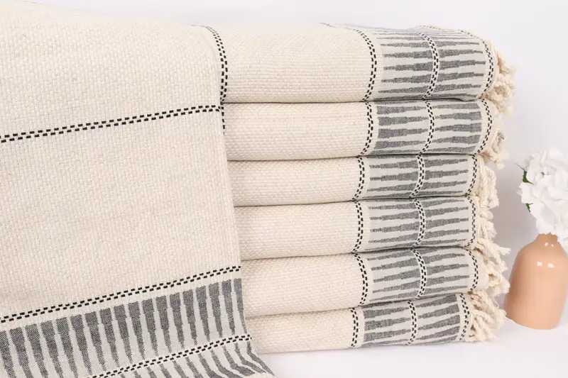 104x96 Cotton Striped Towel, Turkish Blanket Queen, Bachelorette Party Favors, Beach Blanket, Tablecloth, Aesthetic Blanket, Bridal Shower Gift - 1