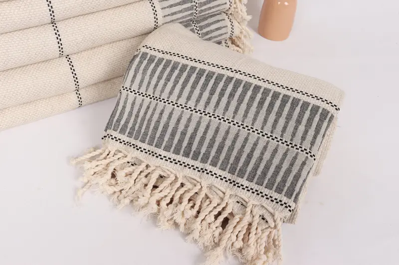 104x96 Cotton Striped Towel, Turkish Blanket Queen, Bachelorette Party Favors, Beach Blanket, Tablecloth, Aesthetic Blanket, Bridal Shower Gift - 4