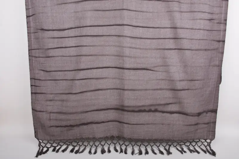 Handmade Brown Tie Dye Stonewashed Chevron Towel, 63x40 Inches