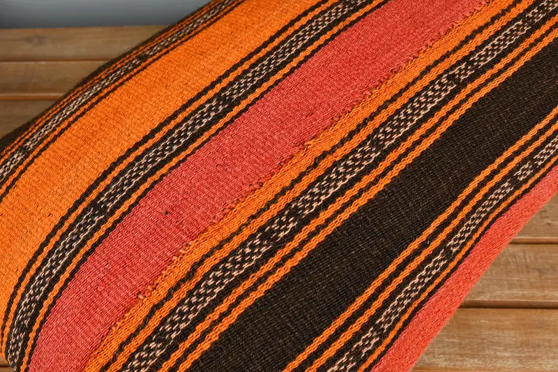 16x24 Orange Pillow Sham, Pillow Cover, Ethnical Kilim Rug Pillow, Armchair Pillow Cover, Home Decor Pillow, Boho Pillow - 3