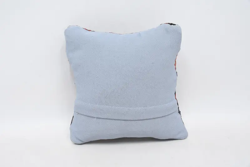 Vintage Pillow, 12x12 Blue Pillow, Oriental Cushion Cover, Pillow for Couch, Pillow, Natural Pillow Sham, Vintage Kilim Throw Pillow - 6