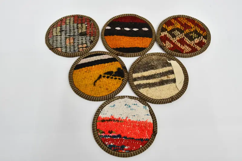 Juego de posavasos con estampado tribal, posavasos naranjas duraderos y elegantes