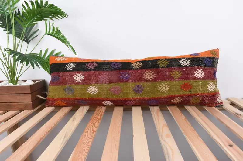 12x36 Green Pillow Cover, Turkish Kilim Pillow, Art Deco Pillow Cover, Luxury Pillow Sham, Pillow Cover, Interior Designer Pillow, Vintage Pillow - 1