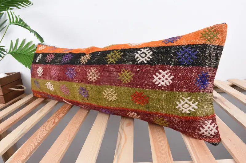 12x36 Green Pillow Cover, Turkish Kilim Pillow, Art Deco Pillow Cover, Luxury Pillow Sham, Pillow Cover, Interior Designer Pillow, Vintage Pillow - 5