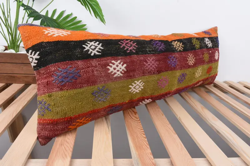12x36 Green Pillow Cover, Turkish Kilim Pillow, Art Deco Pillow Cover, Luxury Pillow Sham, Pillow Cover, Interior Designer Pillow, Vintage Pillow - 4