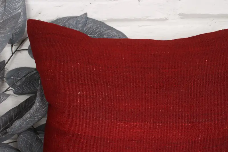 18x18 Red Cushion Case, Antique Pillows, Comfy Throw Cushion Case, Interior Designer Pillow, Ethnical Kilim Rug Pillow, Cushion Case - 2