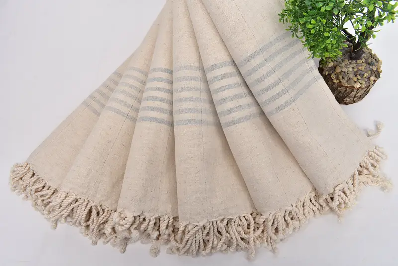 Toalla de mano turca, decoraciones de despedida de soltera, toalla turca absorbente, toalla a rayas de lino 68x36, regalo para el mejor amigo, toalla Peshtemal USA - 4