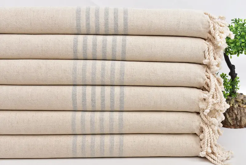 Toalla de mano turca, decoraciones de despedida de soltera, toalla turca absorbente, toalla a rayas de lino 68x36, regalo para el mejor amigo, toalla Peshtemal USA - 3