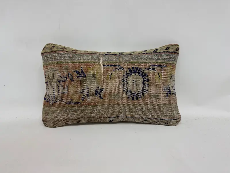 Cushion Case, Knitted Cushion Case, 12x20 Beige Pillow Sham, Home Decor Pillow, Kilim Cushion Sham, Designer Throw Pillow, Interior Designer Pillow - 1